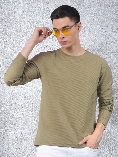 Crimsoune Club Olive Regular Fit Self Pattern Sweatshirt-picture-42