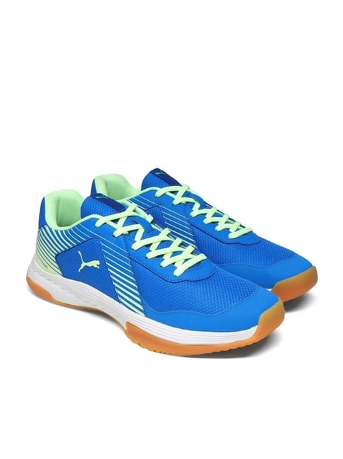Puma Unisex Badminton Smash Racing Blue Speed Green Indoor Court Shoes