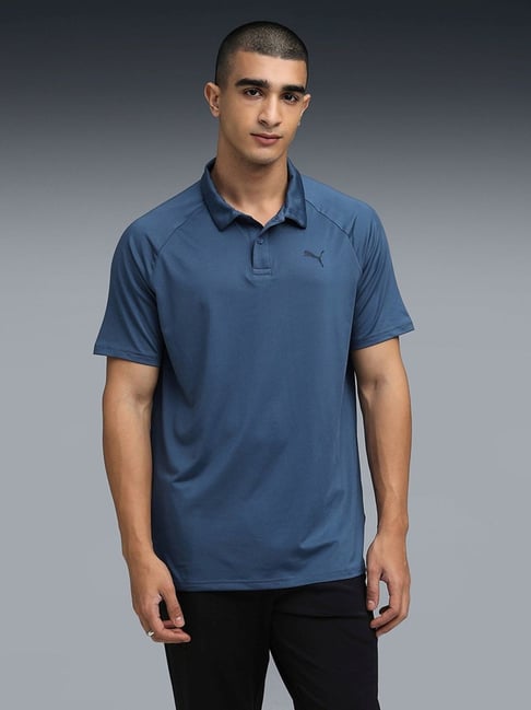 Puma Dark Indigo Train All Day Essentials Slim Fit Polo T-Shirt
