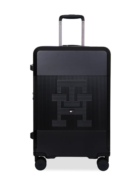 TOMMY HILFIGER Black Patrick Logo Medium Hard Sided Checked