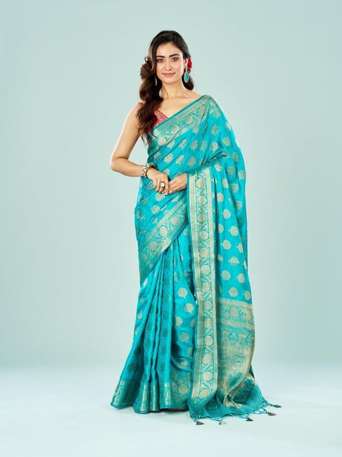 Mohey Green Art Silk Printed Saree-picture-34