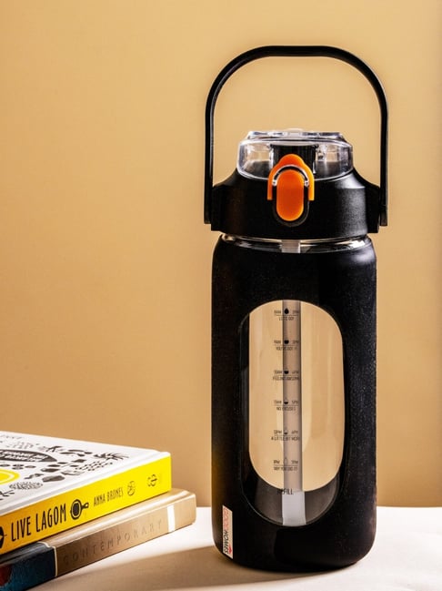 Goodhomes Clear Glass Water Bottle with Sipper (1000 ml)