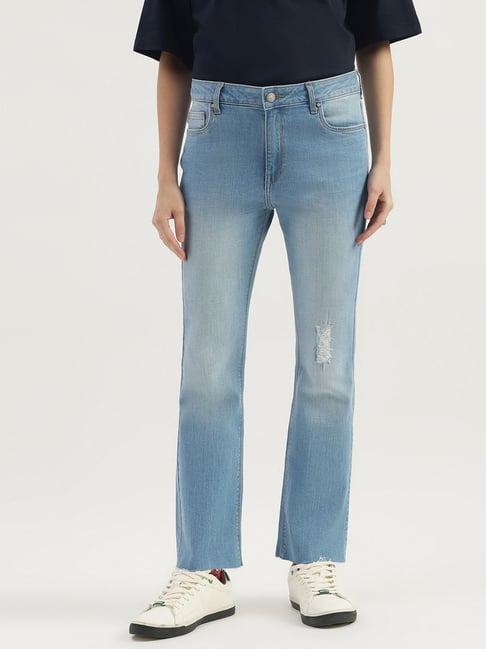 United Colors Of Benetton Blue Bootcut Fit Jeans