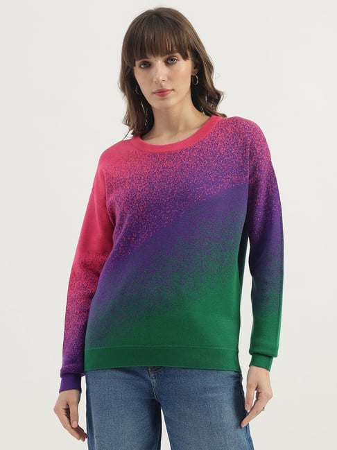 United Colors Of Benetton Multicoloured Cotton Regular Fit Ombre