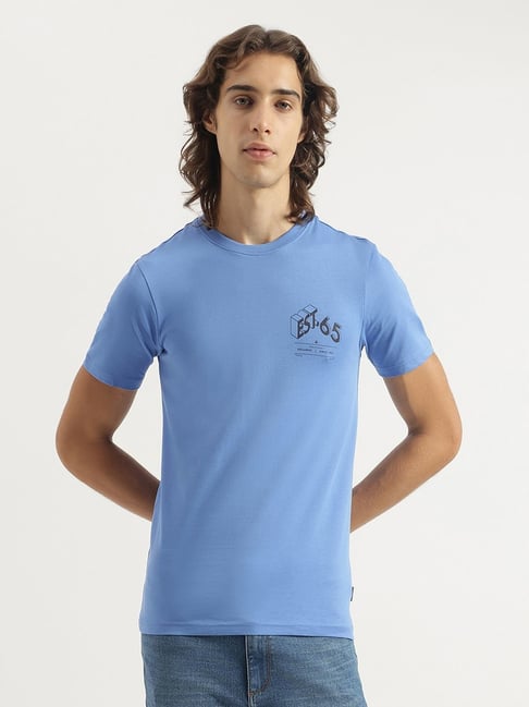 United Colors Of Benetton Blue Cotton Relaxed Fit Printed T-Shirt-picture-17