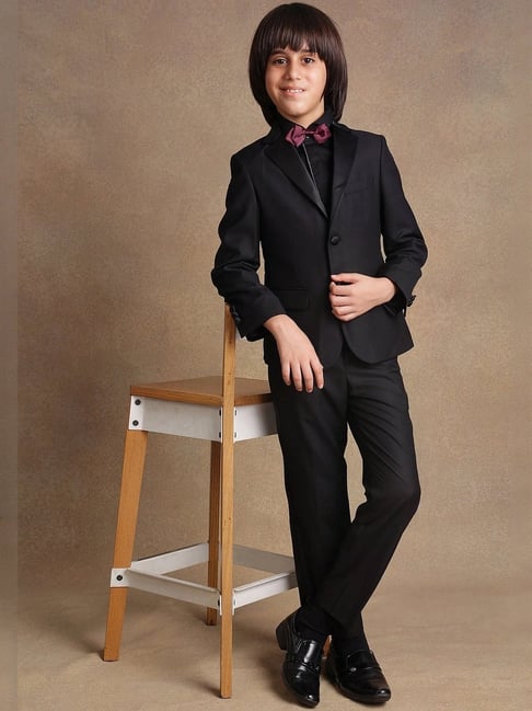 One Friday Kids Black Regular Fit Blazer Set