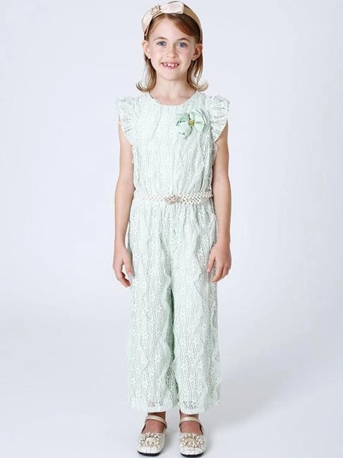 One Friday Kids Turquoise Self Regular Fit Jumpsuit-picture-37