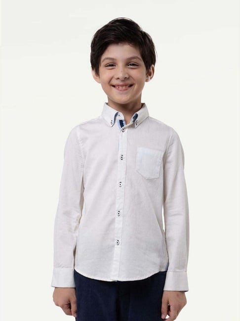 one friday kids white regular fit shirt