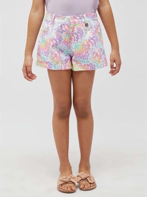 One Friday Kids Multicolor Floral Regular Fit Shorts-picture-38