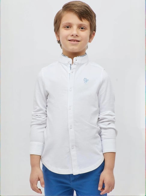one friday kids white regular fit shirt
