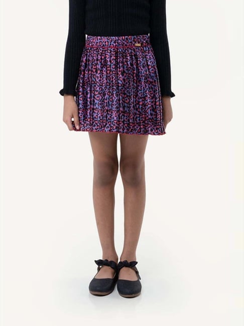 One Friday Kids Multicoloured Printed Regular Fit Skirt-picture-13