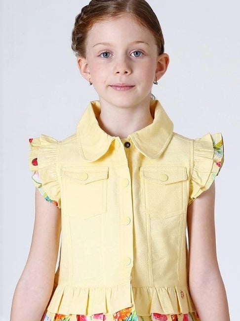 One Friday Kids Yellow Regular Fit Jacket-picture-20