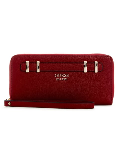Guess Red GREGORIA Textured Zip Around Wallet