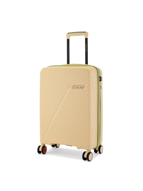 Nasher Miles Peach Striped Small Hard Cabin Trolley Bag-image-4