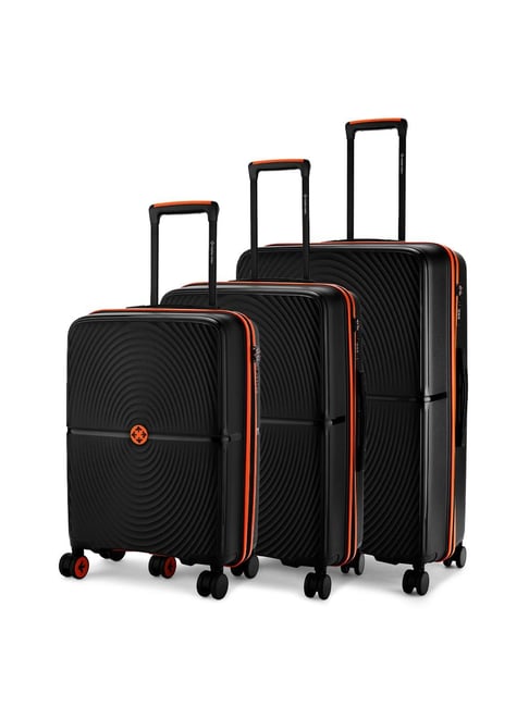 Nasher Miles Bali Polypropylene Luggage Set of 3 | 55cm, 65cm & 75cm | 8 Wheels Suitcases (Black)-picture-13