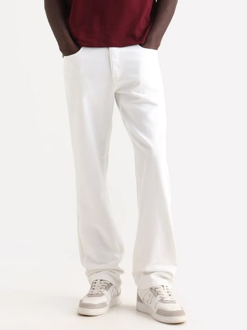 Rare Rabbit White Cotton Regular Fit Solid Jeans-picture-39