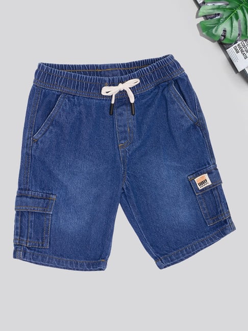 Pantaloons Junior Boys Blue Glow Shorts-picture-10