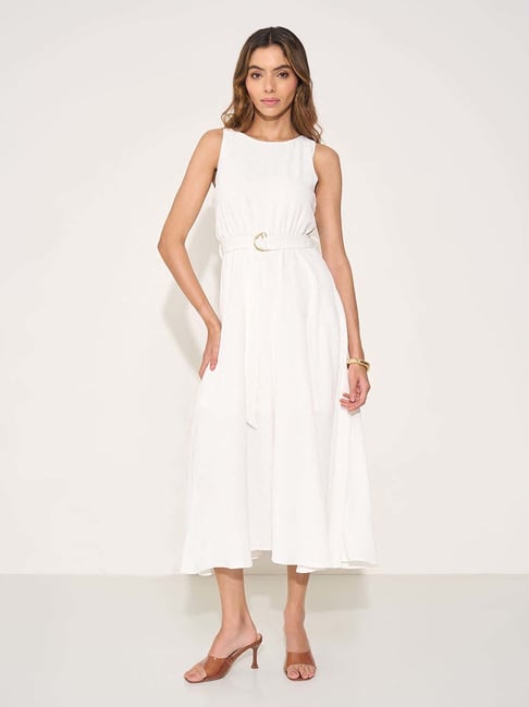 Annabelle By Pantaloons Bright White Regular Fit Dress-picture-44
