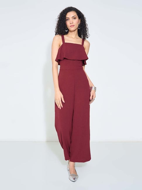 Honey By Pantaloons Savvy Red Slim Fit Jumpsuit