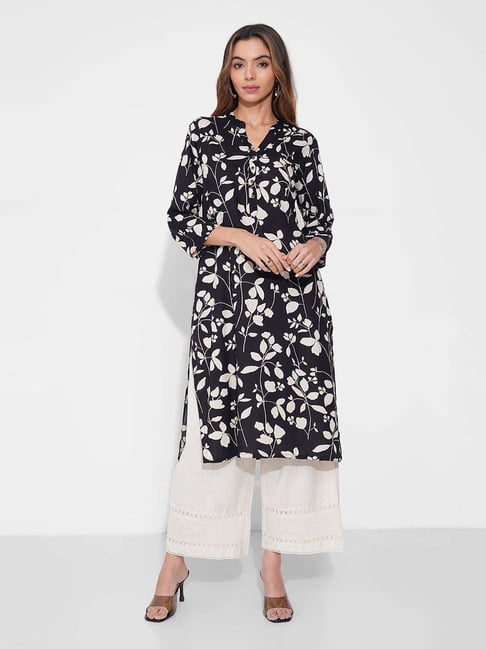 Rangmanch By Pantaloons Black Regular Fit Printed Kurta-picture-11