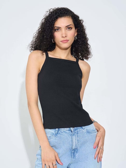 Sf Jeans By Pantaloons Black Beauty Slim Fit Top