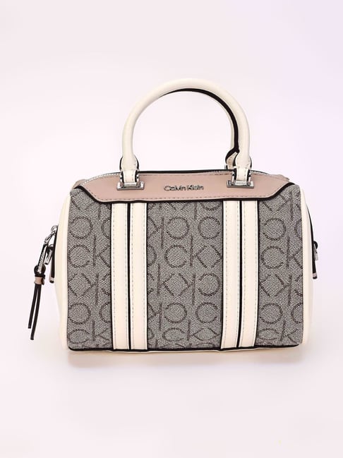 CALVIN KLEIN Beige Logo Medium Satchel