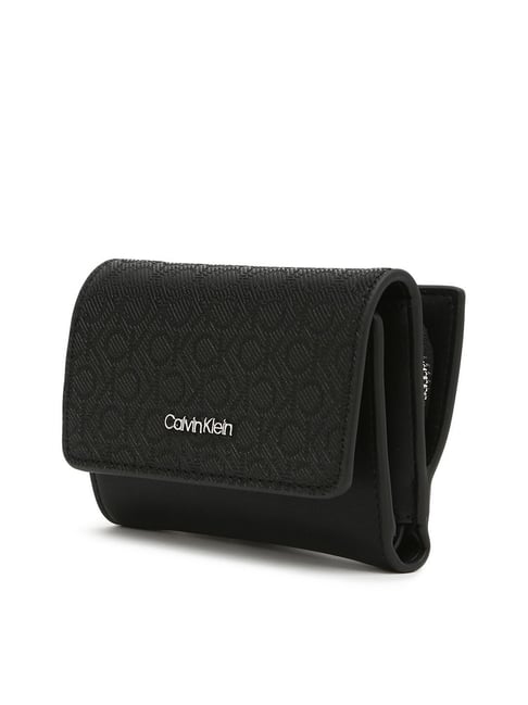 CALVIN KLEIN Black Logo Medium Wallet