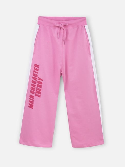 Nap Chief Girls Main Character Energy Pink Printed Cotton Joggers-picture-38