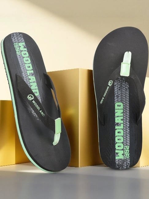 Woodland Men's Black Flip-Flops-picture-15