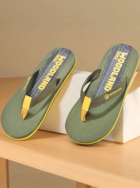 Woodland Men's Olive Flip-Flops-picture-25