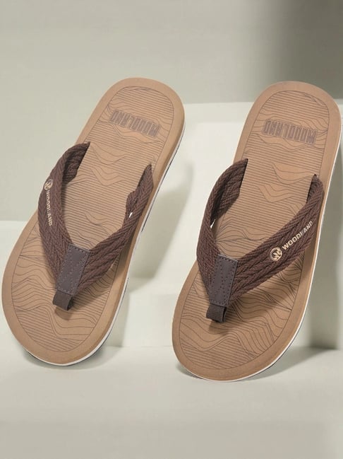 Woodland Men's Brown Flip-Flops-picture-40