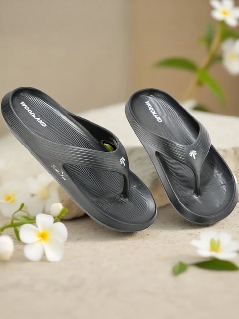 Woodland Men's Black Flip-Flops-picture-41