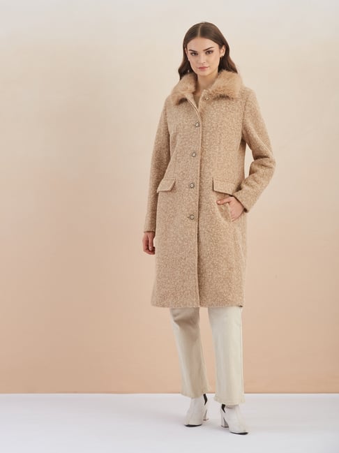 Latin Quarters Beige Solid Coat-picture-31