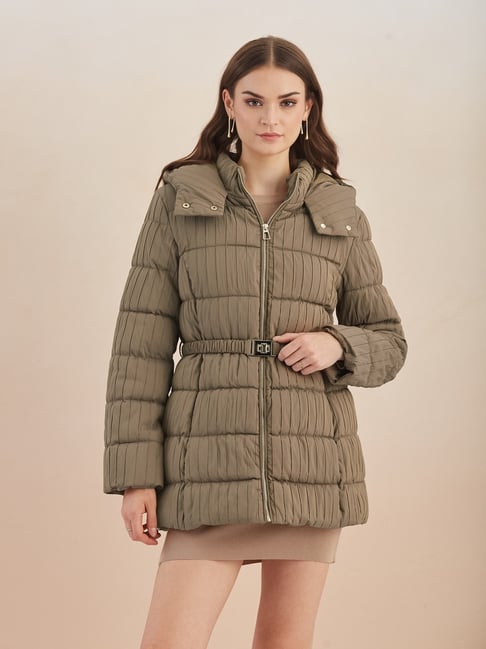 Latin Quarters Beige Solid Hooded Jacket-picture-45