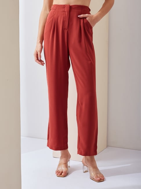 Latin Quarters Red Solid Trousers-picture-29