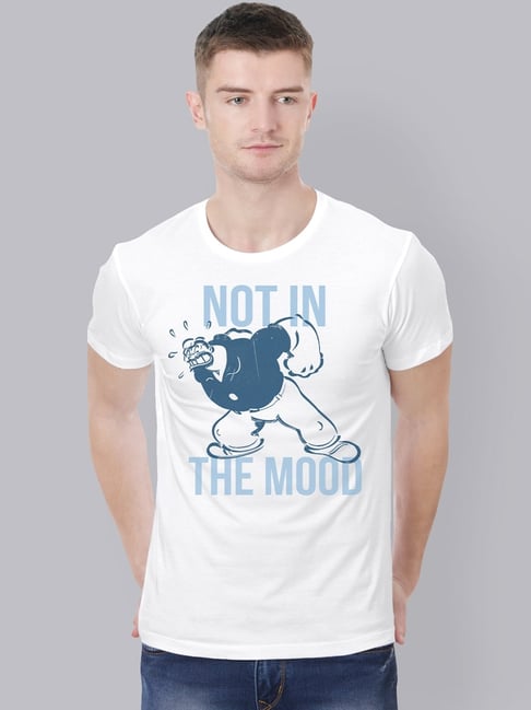 Free Authority Popeye Printed White T-Shirt For Men-picture-11