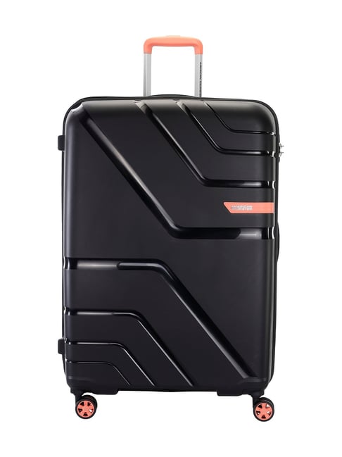 American Tourister Black Upland Sport Textured Large Hard Sided Checked Luggage