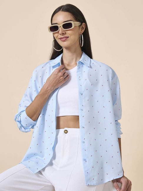 Style Quotient Blue Relaxed Fit Striped Shirt-picture-24