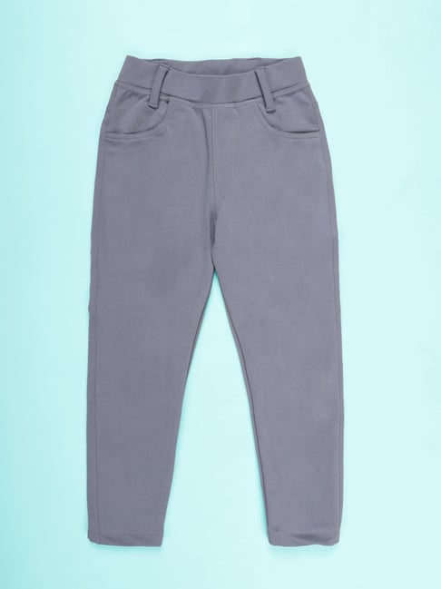 Kiddopanti Kids Light Grey Jeggings-picture-43