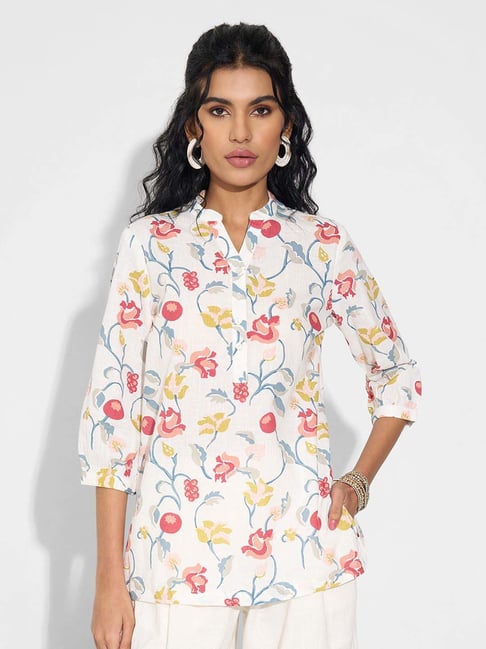 Akkriti By Pantaloons Snow White Regular Fit Printed Tunic-picture-23