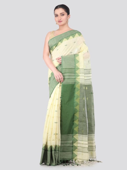 Pinkloom White Silk Printed Saree With Blouse Piece-picture-18