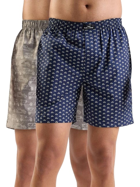 Park Avenue Multicolor Pure Cotton Comfort Fit Printed Boxers - Pack Of 2
