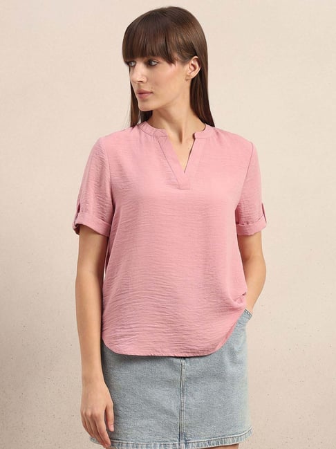 Vero Moda Pink Nectar Regular Fit Textured Top-picture-38