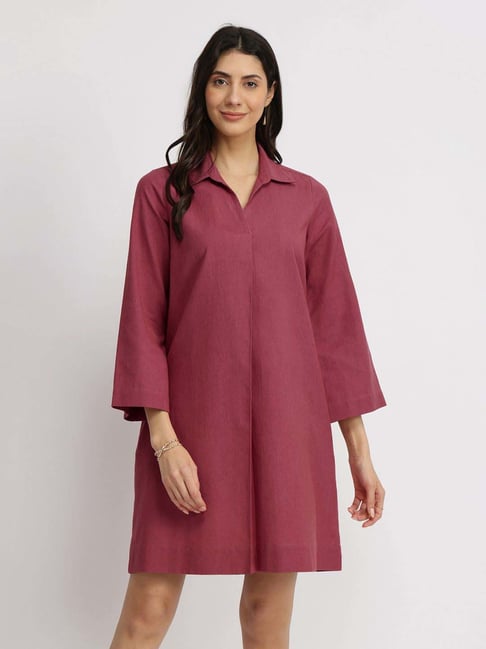 Fablestreet Red Cotton Regular Fit Dress-picture-36