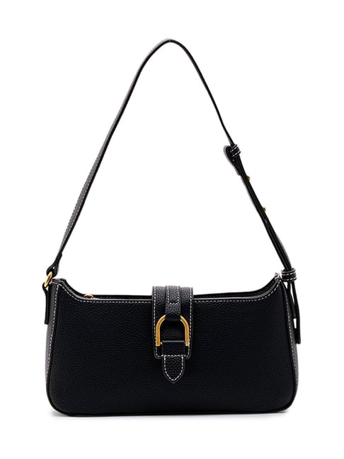 Miraggio Black Maddie Textured Medium Leather Shoulder Bag-picture-11