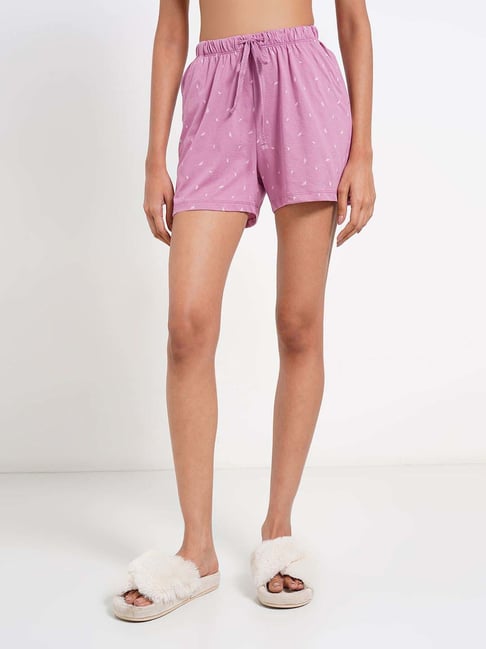 Dreamz By Pantaloons Mauve Orchid Regular Fit Printed Shorts-picture-40