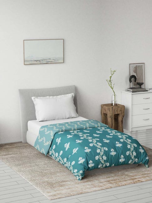 DDecor Blue Cotton 145TC Floral Print Reversible Dohar-picture-16