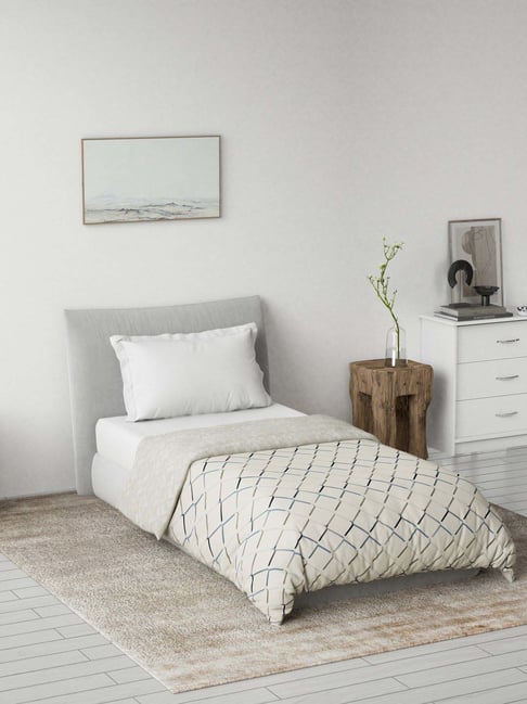 DDecor Blue Cotton 145TC Printed Reversible Dohar