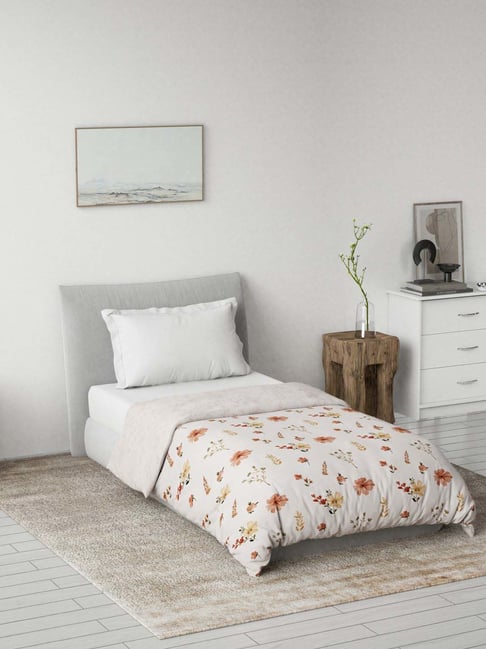 DDecor Pink Cotton 145TC Floral Print Reversible Dohar