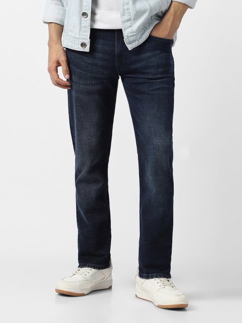 Van Heusen Navy Cotton Regular Fit Jeans-picture-24
